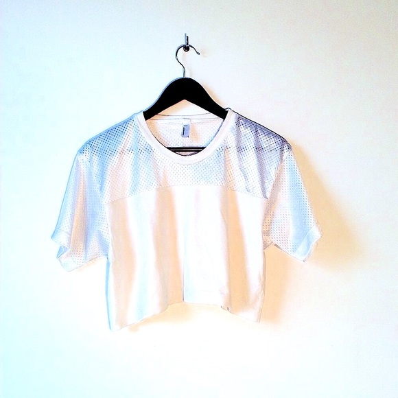 American Apparel Tops - American Apparel Crop Top with Sports Mesh Panel